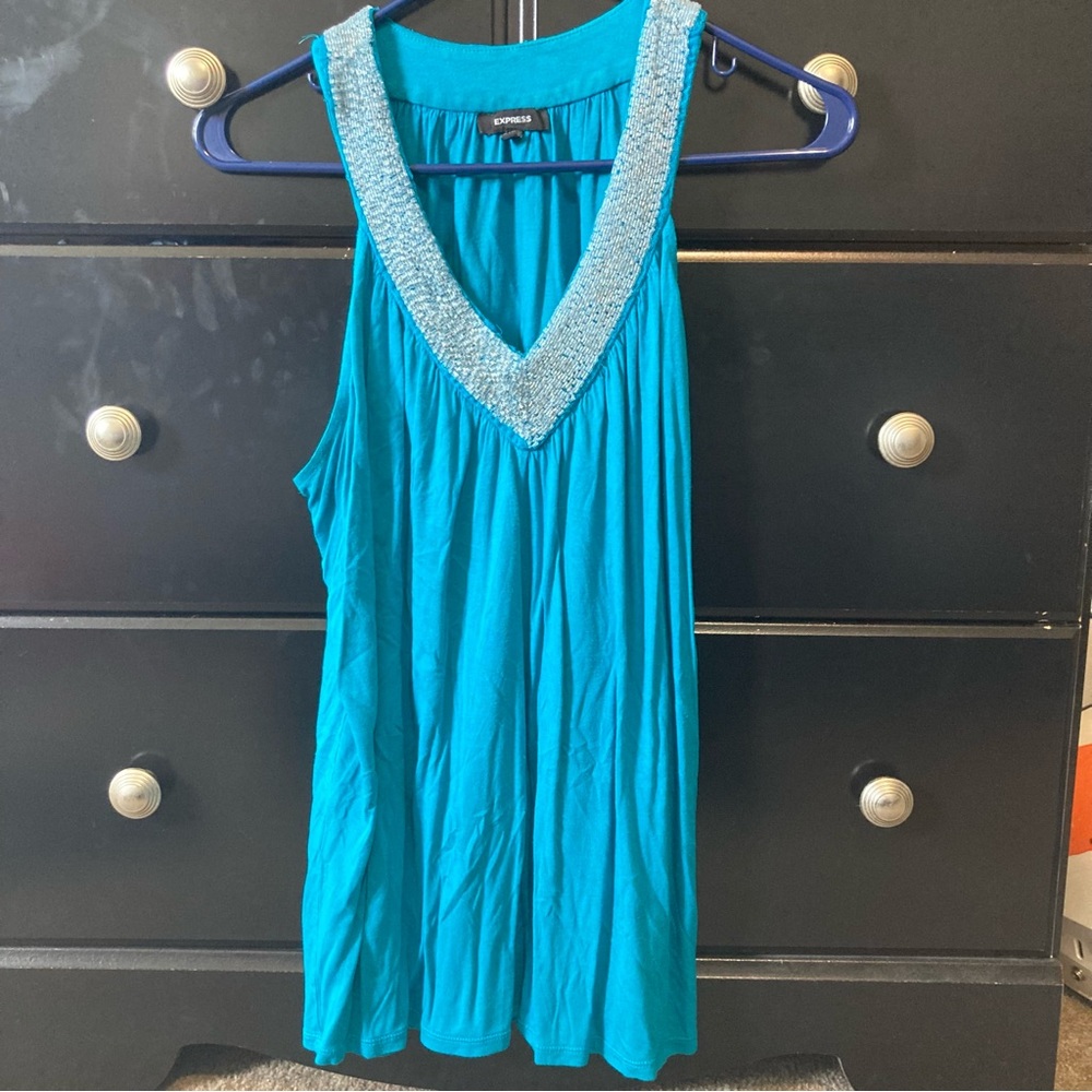 Express sleeveless blouse. Size large. Beaded neck